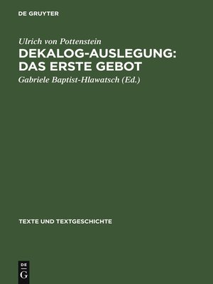 cover image of Dekalog-Auslegung